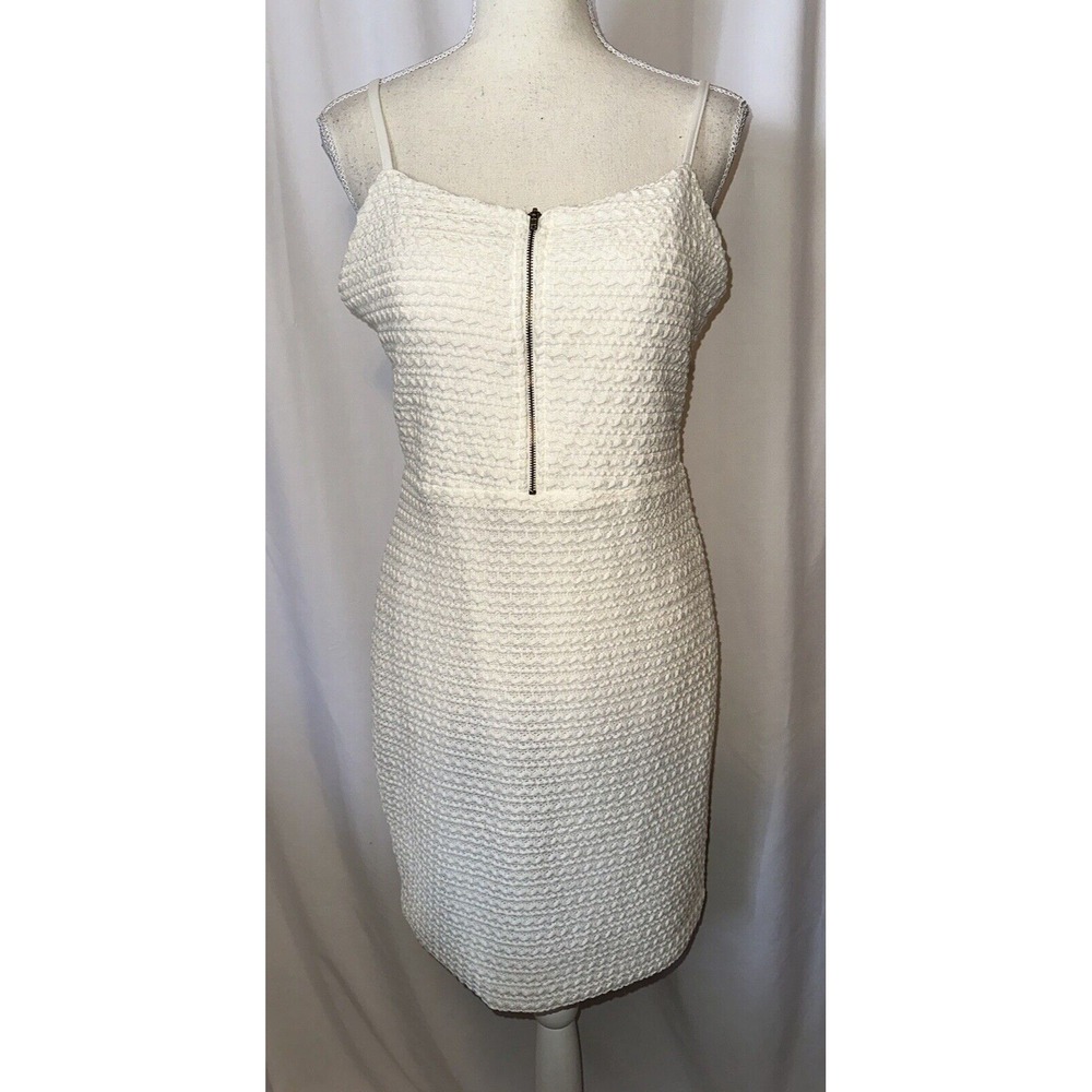 Gianni Bini Dress Women Size M Sheath Adjustable Spaghetti Strap Crochet Overlay